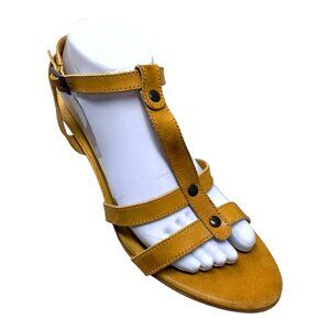 DIBA Marigold Leather T Strap Heeled Y2K Sandals